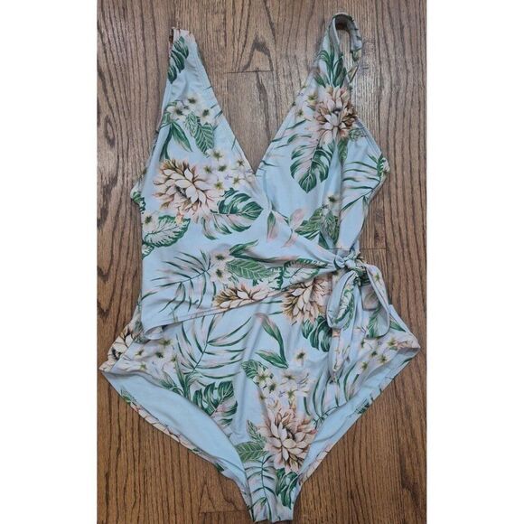 Palisades Crossover Slimming Floral Bathingsuit Swimsuit Women's Size XL - Picture 1 of 4